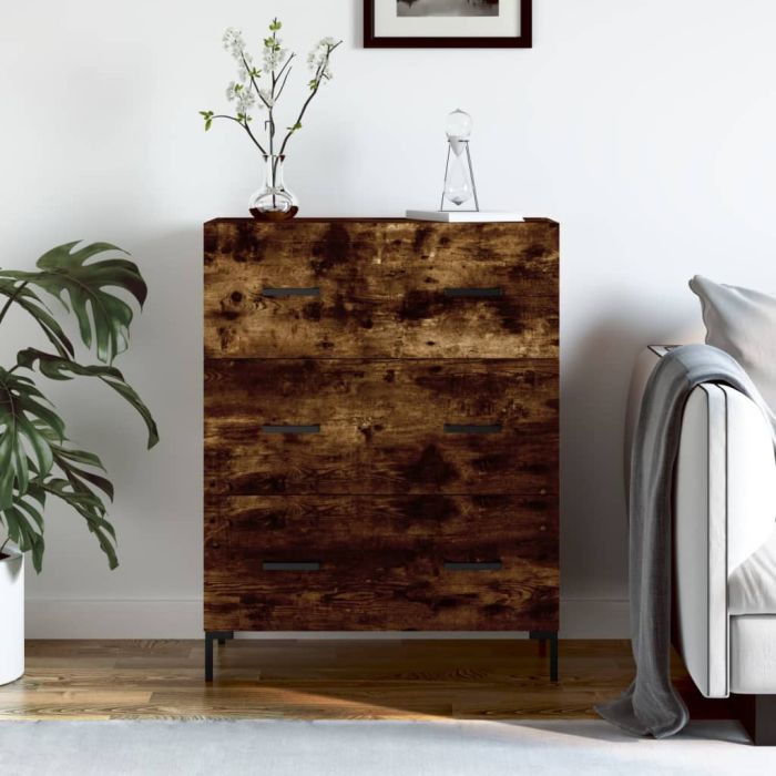 Sideboard Smoked Oak 69.5x34x90 cm Engineered Wood