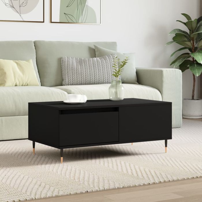Coffee Table Black 90x50x36.5 cm Engineered Wood