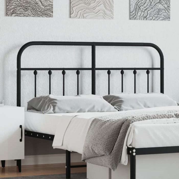 Metal Headboard Black 150cm