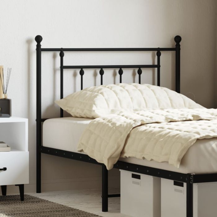 Metal Headboard Black 90cm