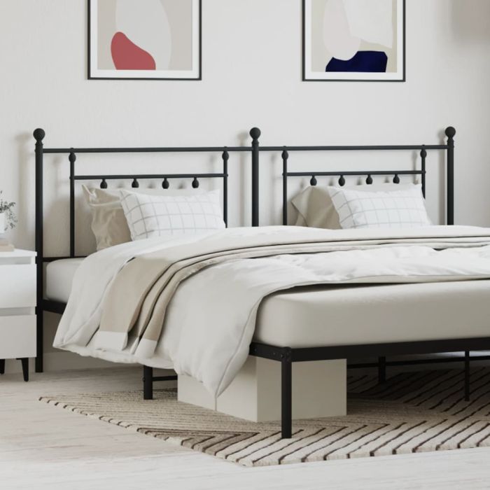 Metal Headboard Black 200cm