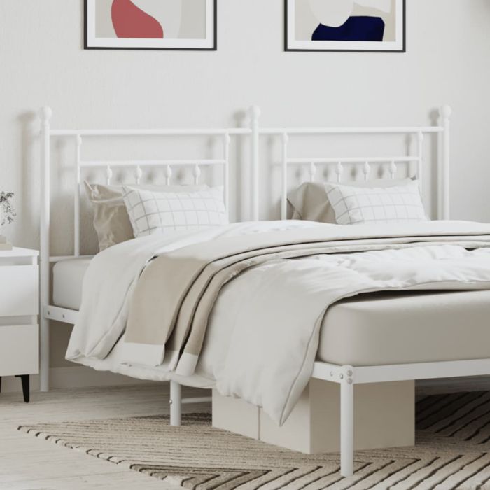 Metal Headboard White 160cm
