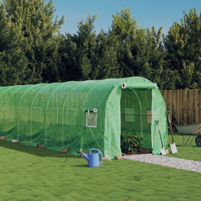 Greenhouse with Steel Frame Green 32 m2 16x2x2 m