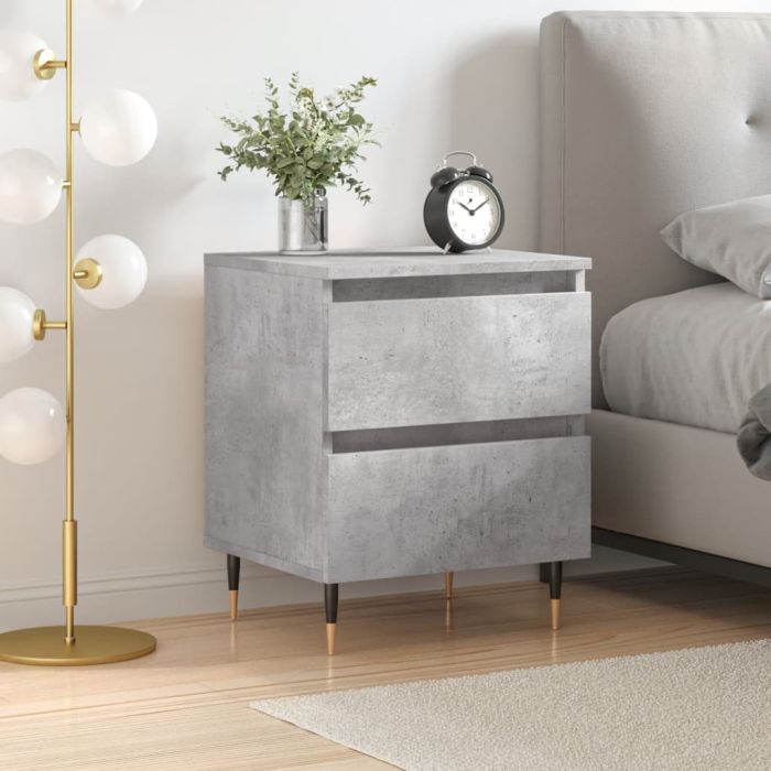 Bedside Cabinet Concrete Grey 40x35x50 cm Engineered Wood