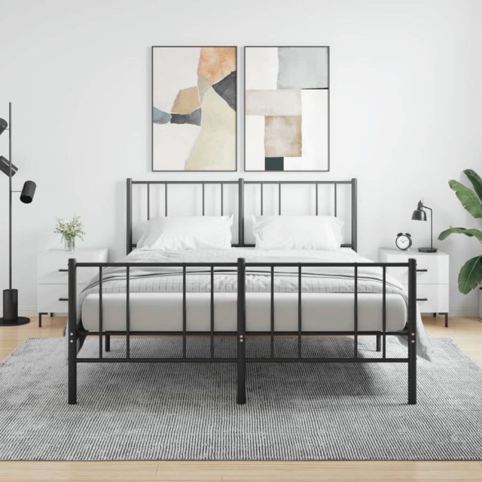 Bedside Table - ROGERS Sam 2 Piece Nightstand High Gloss White 40cm