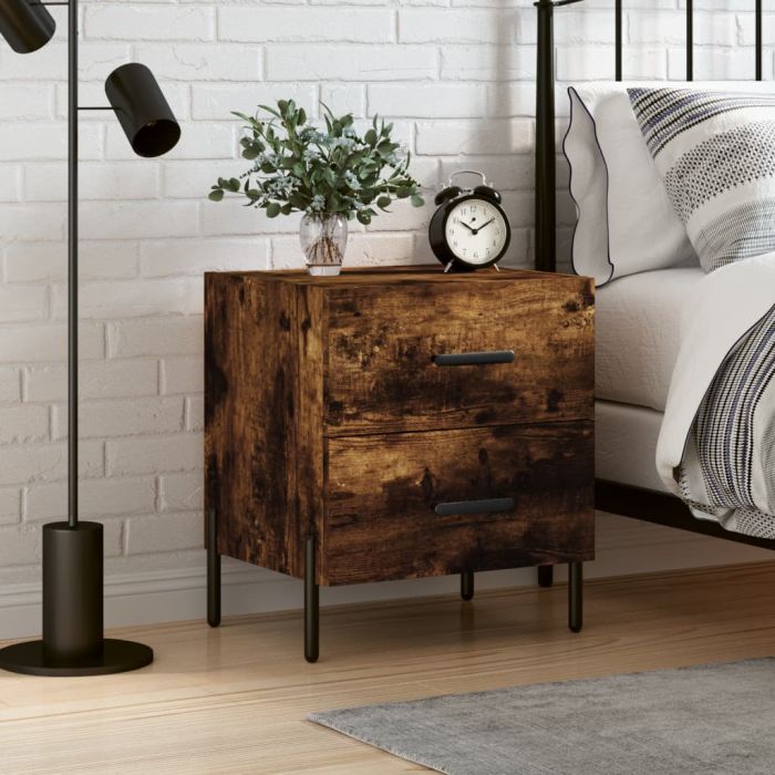 Bedside Table - ROGERS Rio Nightstand Smoked Oak 40cm