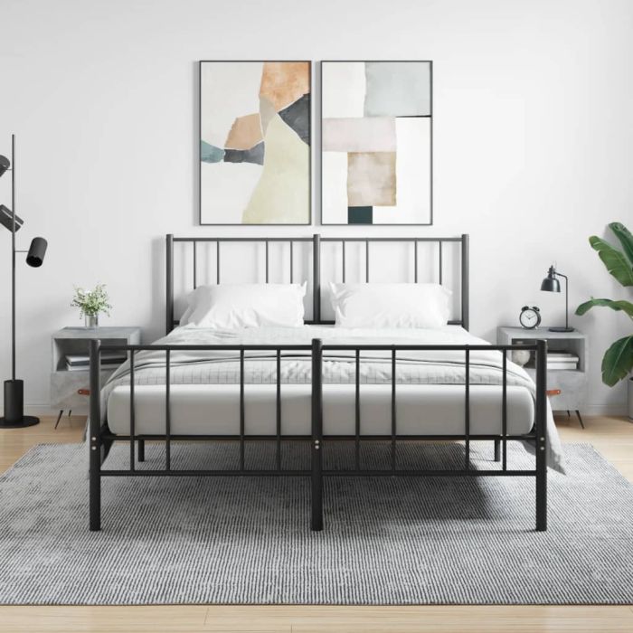 Bedside Table - ROGERS Max 2 Piece Nightstand Concrete Grey 40cm