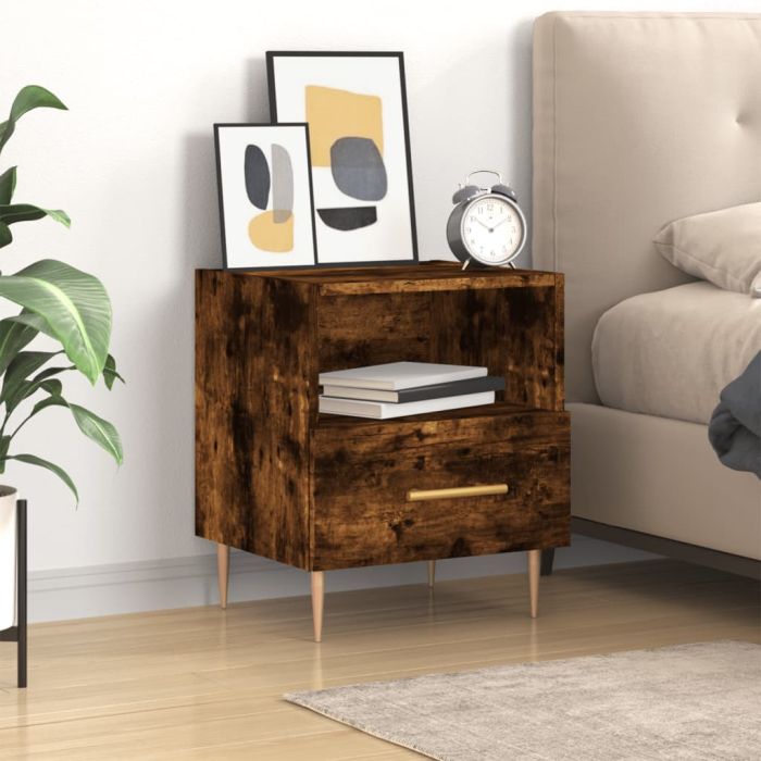 Bedside Table - ROGERS Dan Nightstand Smoked Oak 40cm