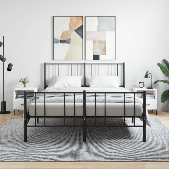 Bedside Table - ROGERS Jace 2 Piece Nightstand White 40cm
