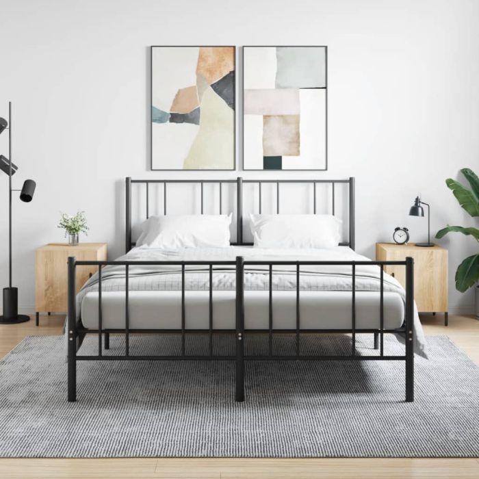 Bedside Table - MANNING Rae 2 Piece Nightstand Sonoma Oak 40cm