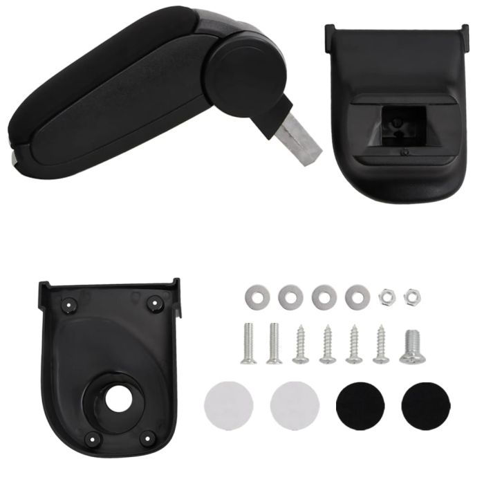 Car Armrest Black 15x35x(30-47) cm ABS