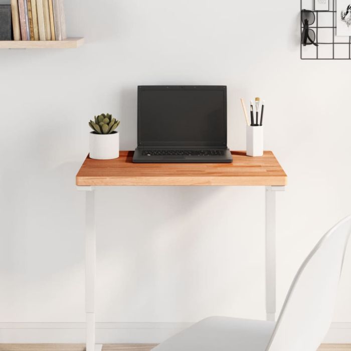 Table Top 60x40x2.5 cm Rectangular Solid Wood Beech