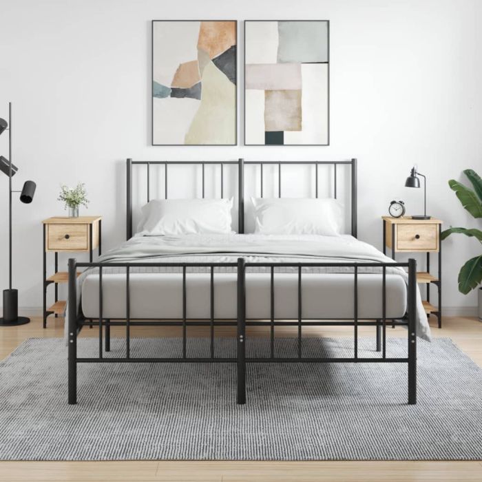 Bedside Table - OSBORNE 2 Piece Nightstand Sonoma Oak 34cm