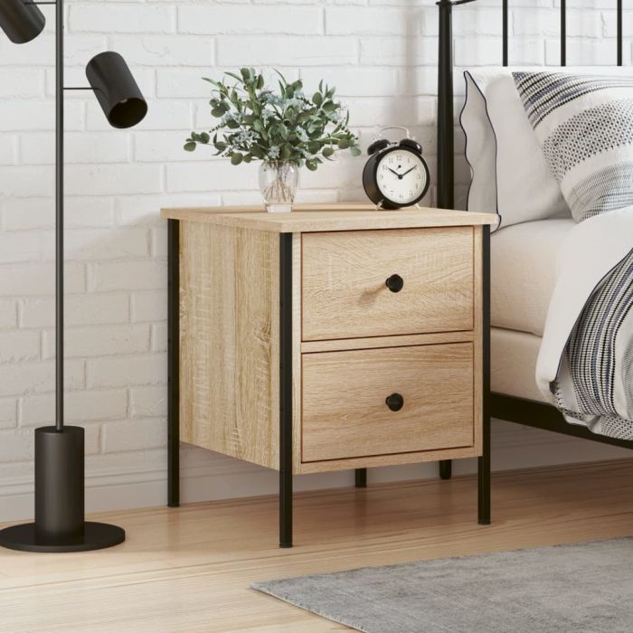 Bedside Table - LODI Sid Nightstand Sonoma Oak 40cm