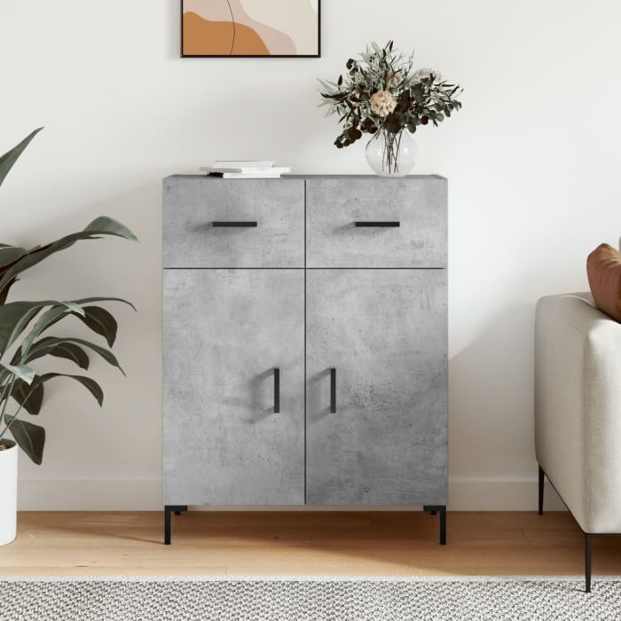 Sideboard Concrete Grey 69.5x34x90 cm Engineered Wood