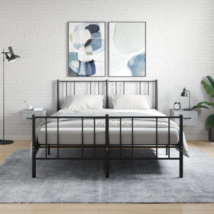 Bedside Table - MERLIN Sam 2 Piece Nightstand Concrete Grey 35cm