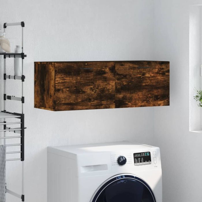 Wall Cabinet Smoked Oak 100x36.5x35 cm Engineered Wood