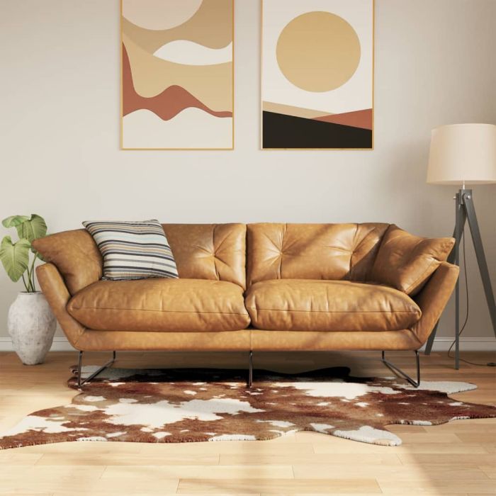 Rug Brown and White 120x170 cm Cow Pattern Washable Anti Slip