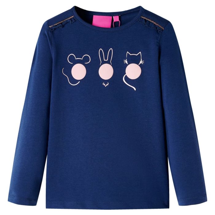 Kids' T-shirt with Long Sleeves Navy 116