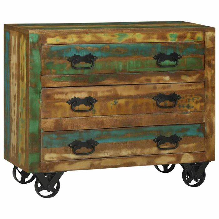 Sideboard with 3 Drawers 80x30x65 cm Solid Wood Reclaimed