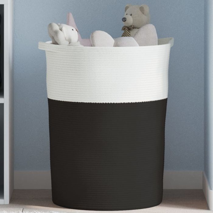 Storage Basket Black and White 49x65cm Cotton