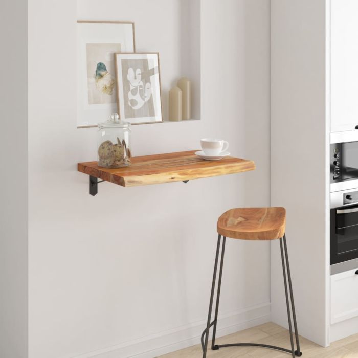 Wall Shelf 70x40x3.8 cm Rectangular Solid Wood Acacia Live Edge