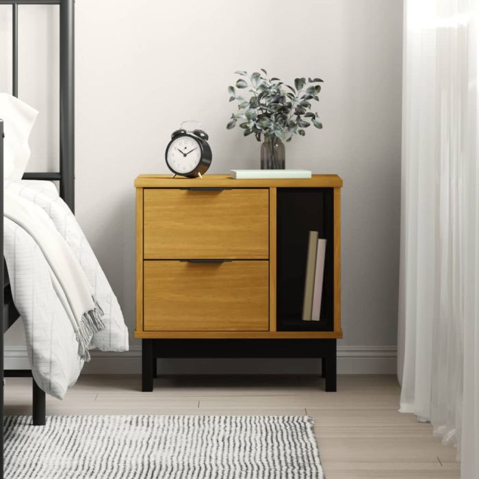 Bedside Table - CONWAY Nightstand Oak 49cm