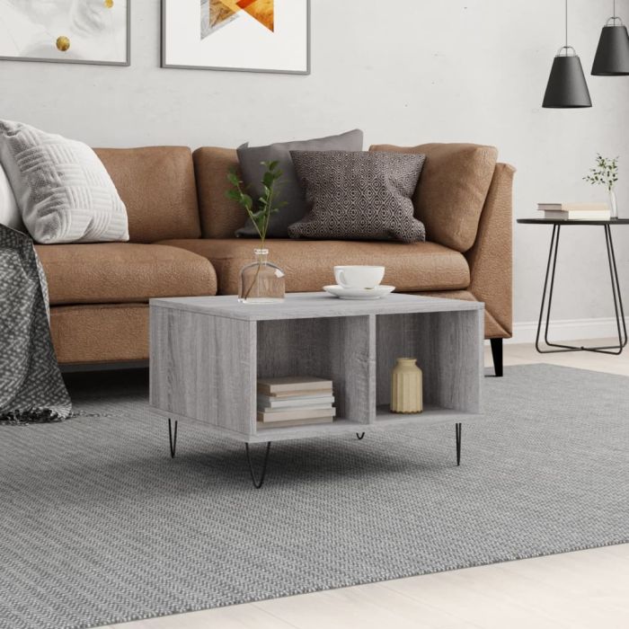 Coffee Table Grey Sonoma 60x50x36.5 cm Engineered Wood