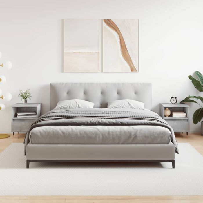 Bedside Table - PHOENIX Bea 2 Piece Nightstand Concrete Grey 40cm