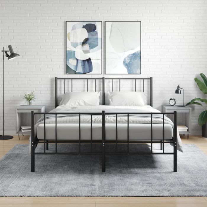 Bedside Table - PHOENIX Bea 2 Piece Nightstand Grey Sonoma 40cm
