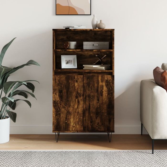 Highboard Smoked Oak 60x36x110 cm Engineered Wood