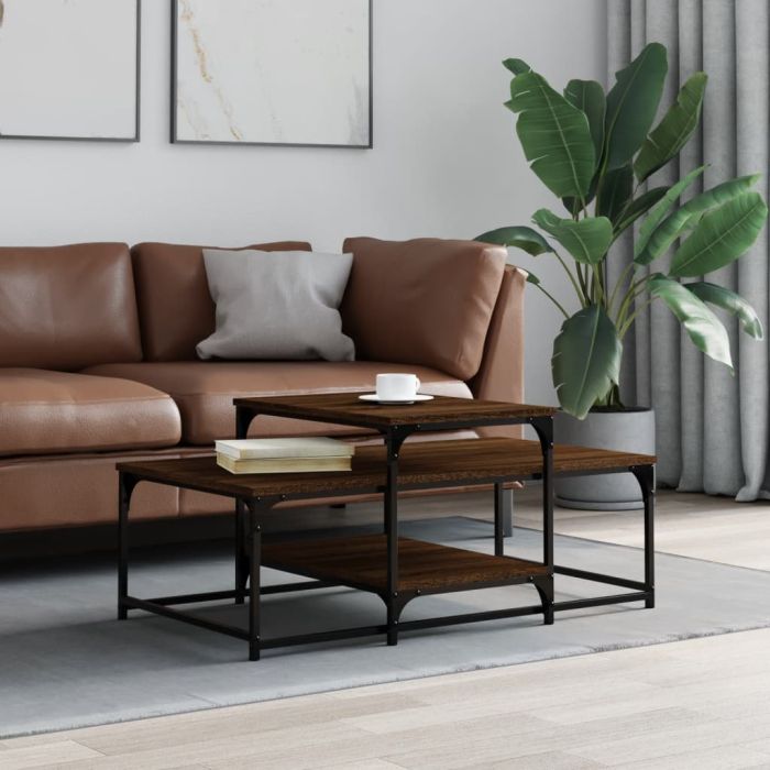 Coffee Table Brown Oak 102x60x45 cm Engineered Wood