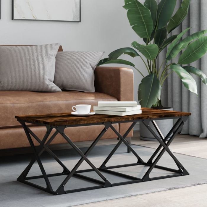 Coffee Table Smoked Oak 100x49x40 cm Engineered Wood