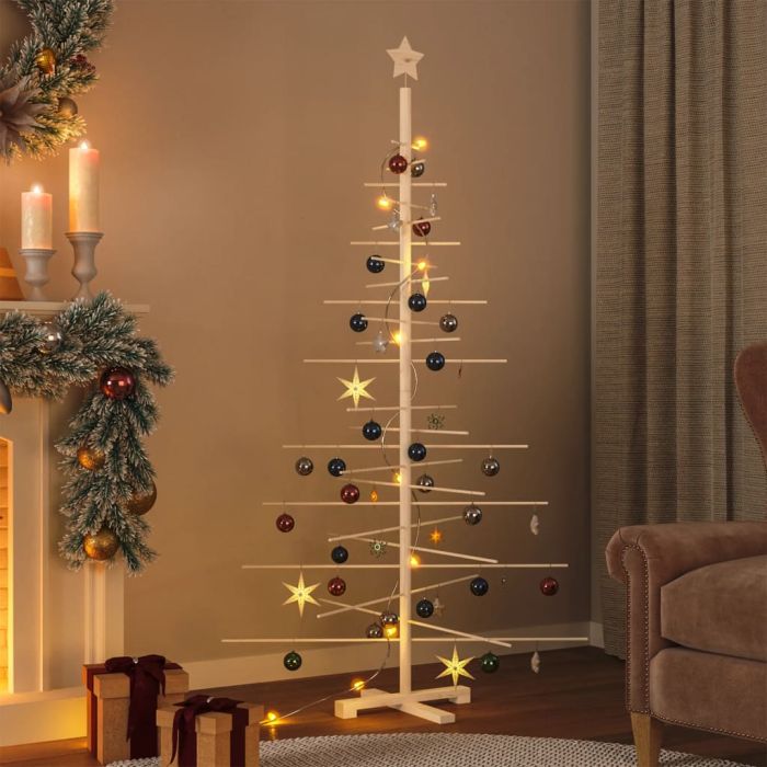 Elvan Wooden Christmas Tree for Decoration 180cm Solid Wood Pine