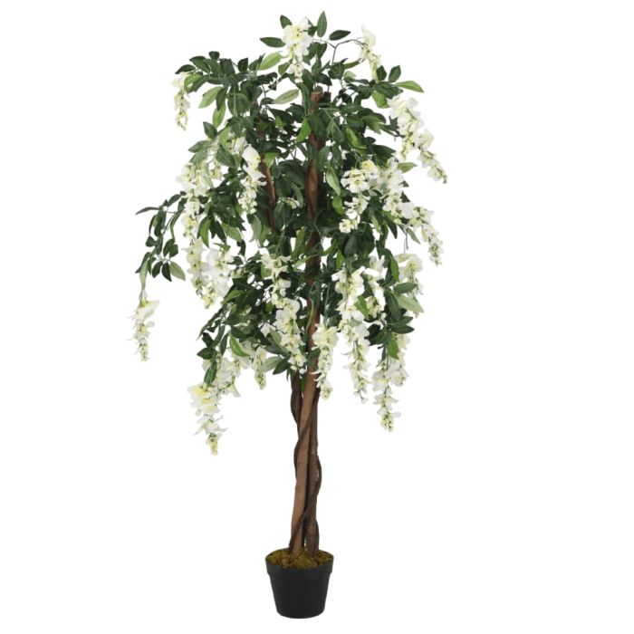 Artificial Wisteria Tree 840 Leaves 150cm Green and White