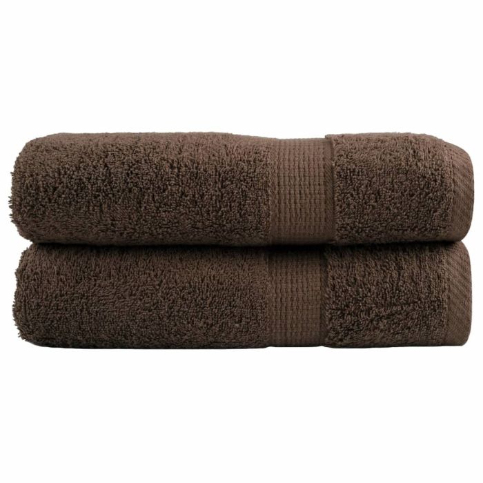 SOLMERE Premium Hand Towels 2Pieces Brown 50x100cm 600gsm
