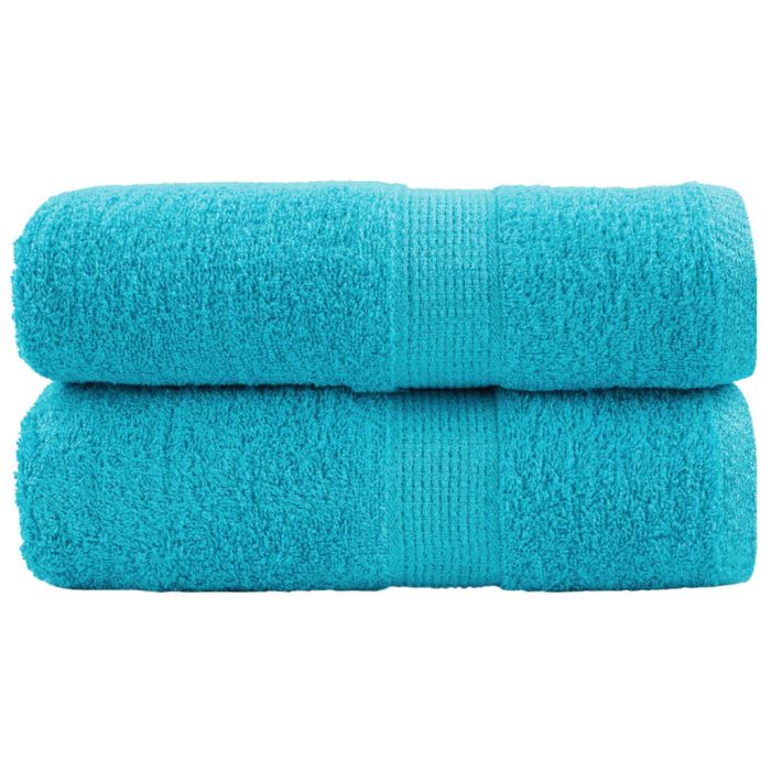 SOLMERE Premium Guest Towels 2 Pieces Turquoise 30x50 cm 600 gsm
