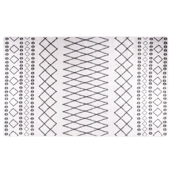 Rug Washable Black and White 120x170cm Anti Slip