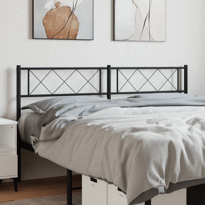 Metal Headboard Black 150cm