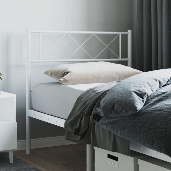 Metal Headboard White 100cm