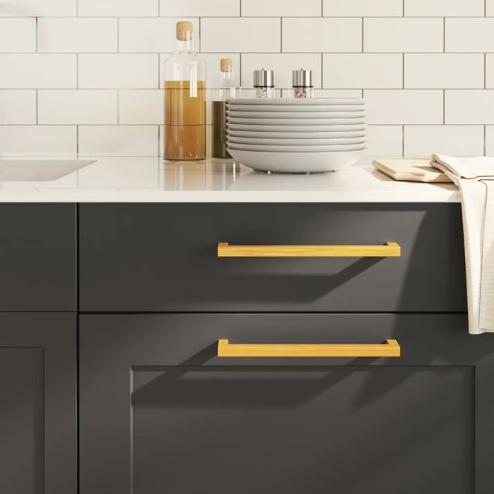 Cabinet Handles 5 Pcs Gold 224mm Stainless Steel