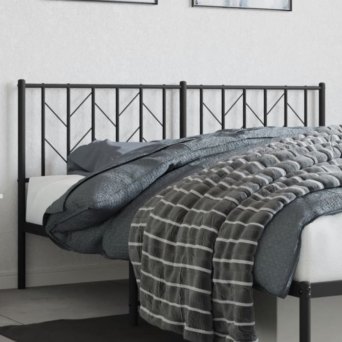 Metal Headboard Black 160cm