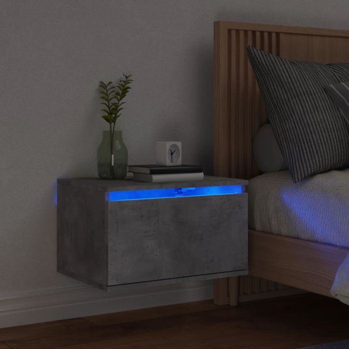 Bedside Table - Jemi Gus Nightstand Concrete Grey 50cm