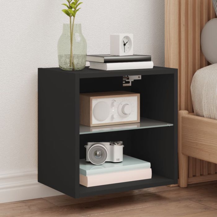 Bedside Table - Phoebe Seb Nightstand Black 40cm