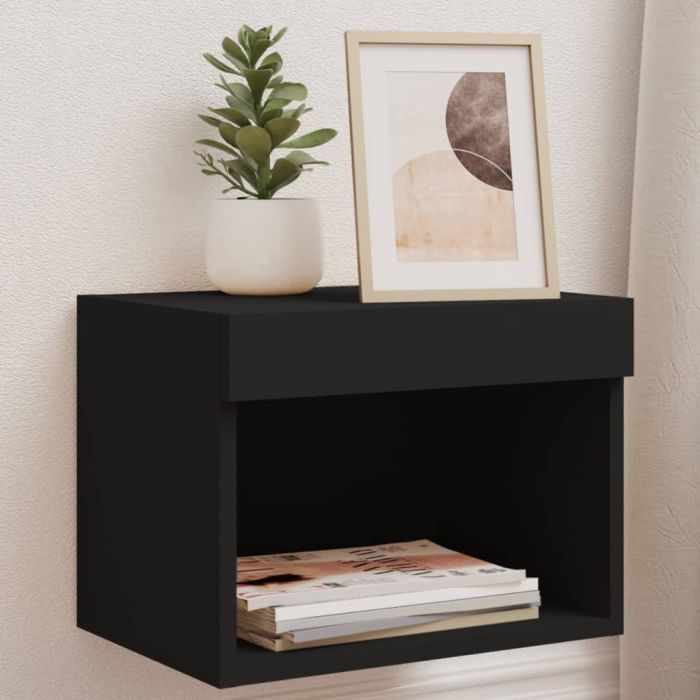Bedside Table - Phoebe Finn Nightstand Black 40cm