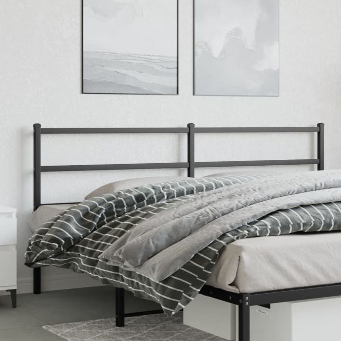 Metal Headboard Black 200cm