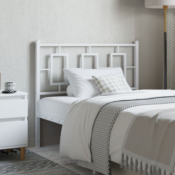 Metal Headboard White 100 cm