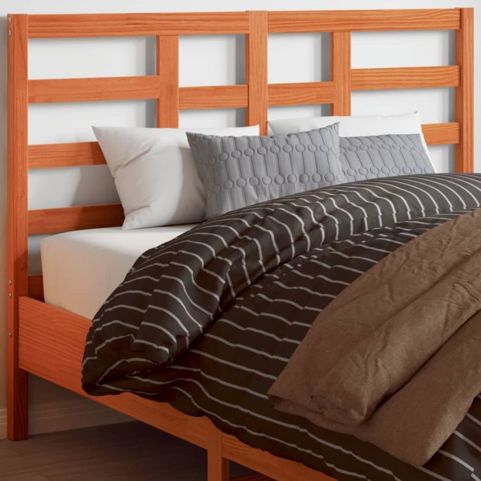 Headboard Wax Brown 135 cm Solid Wood Pine