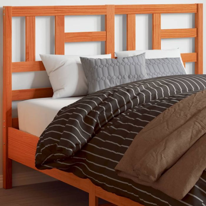 Headboard Wax Brown 135 cm Solid Wood Pine