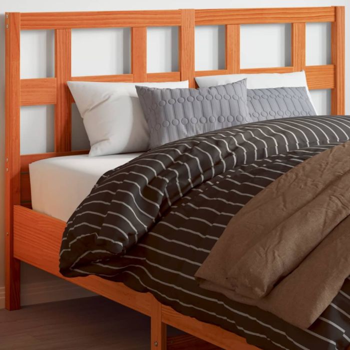 Headboard Wax Brown 135 cm Solid Wood Pine